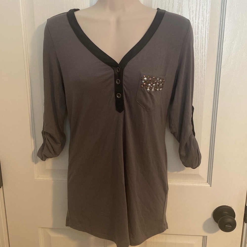 Maurice’s leather trim top